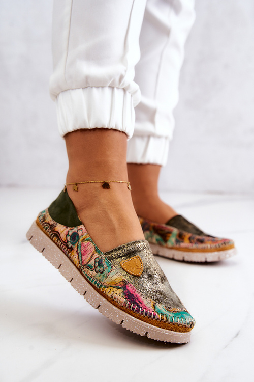 Жіночі шкіряні лофери Maciejka 05434-09 Зелений