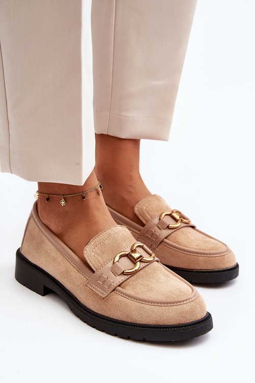 Класичні бежеві жіночі мокасини Fiviana