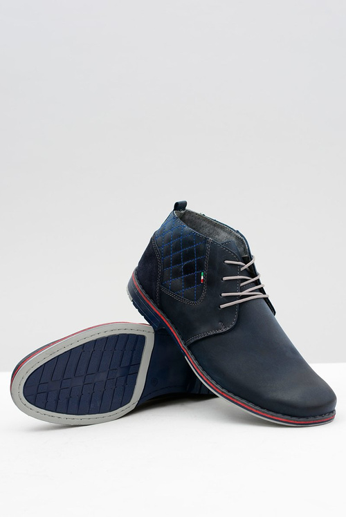 Темно-сині чоловічі шкіряні напівчоботи Graziano