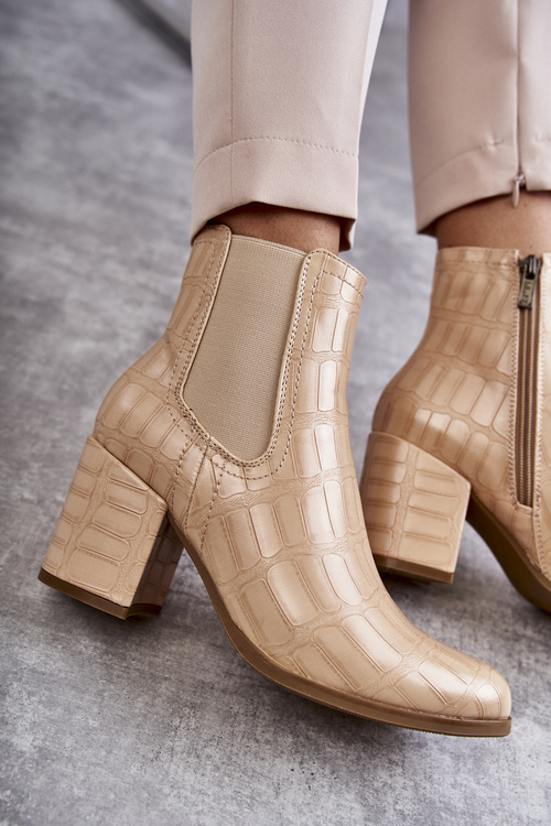 Зміїні шкіряні черевики La.Fi 260038BE-XC Бежеві