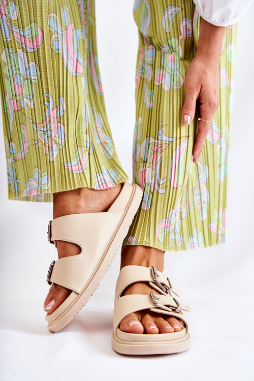 Класичні жіночі тапочки бежевого кольору Weston