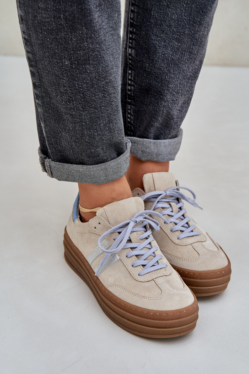 Zazoo N1068S4 Жіночі Замшеві Кросівки На Платформі Бежеві