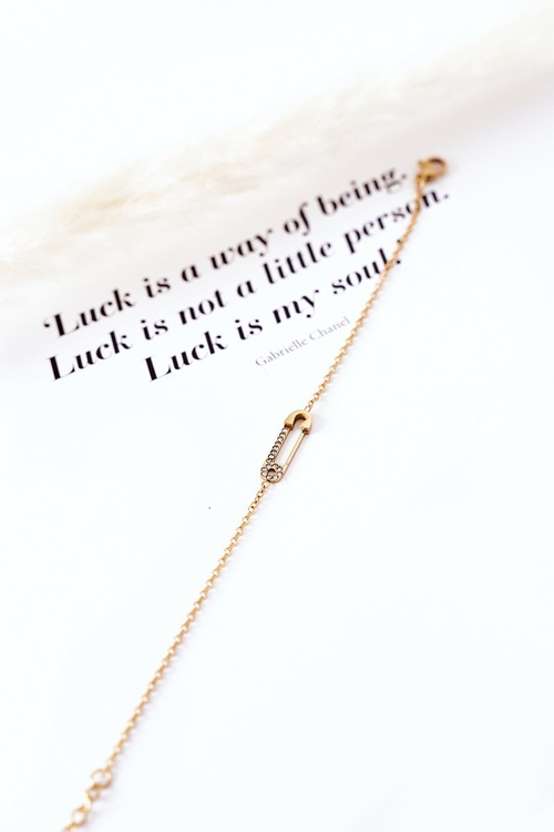 Браслет-ланцюжок із шпилькою та фіанітами