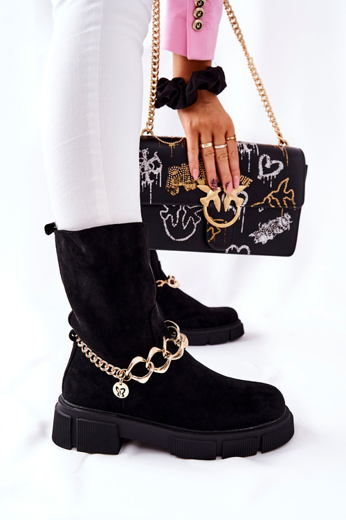 Чорні замшеві робочі черевики Hellio