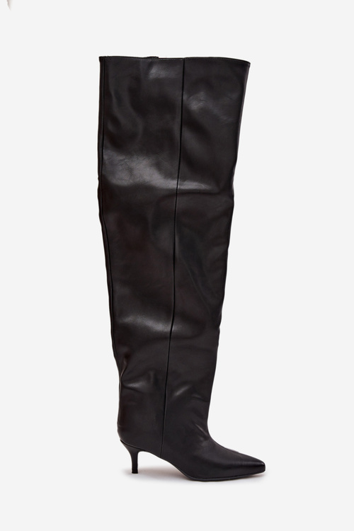 Чоботи жіночі на підборах чорні Ysolienne