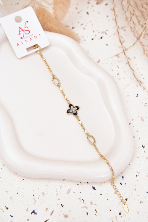 Браслет з конюшиною з нержавіючої сталі золота