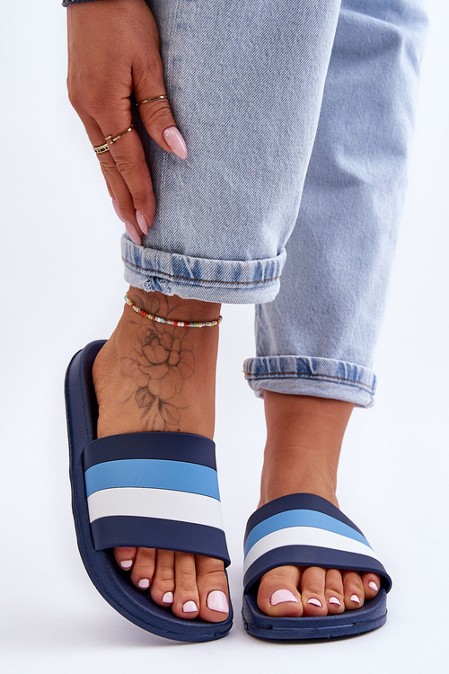 Жіночі смугасті тапочки Navy Blue Vision