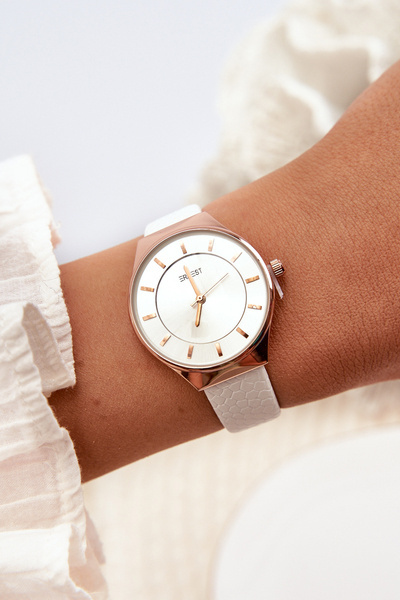 Жіночий годинник з ремінцем зі штучної шкіри, бежевий Ernest E62013L