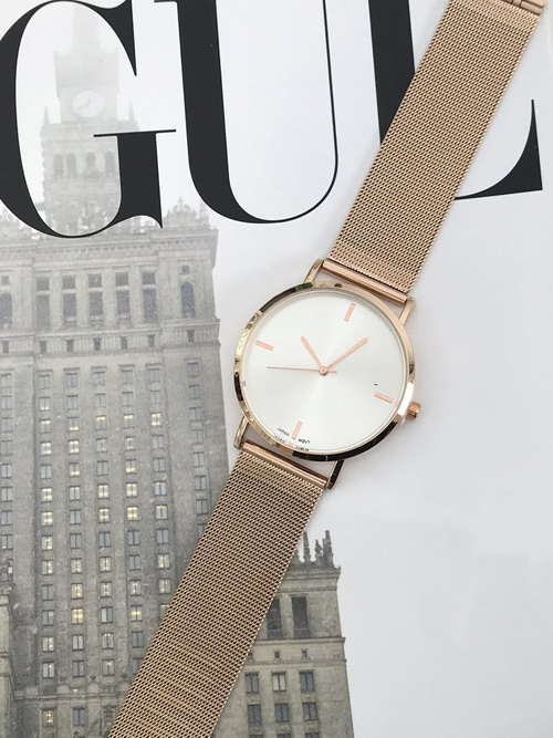 Жіночий годинник Michael John Lyssa Золотий браслет / Срібний циферблат