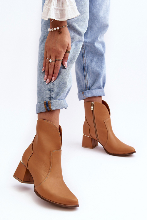 Жіночі шкіряні ковбойські чоботи на підборах Camel Lewski 3166/B/2/G