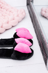 Чорні жіночі шльопанці Lu Boo Large Pink Floppy Cocards Floppy