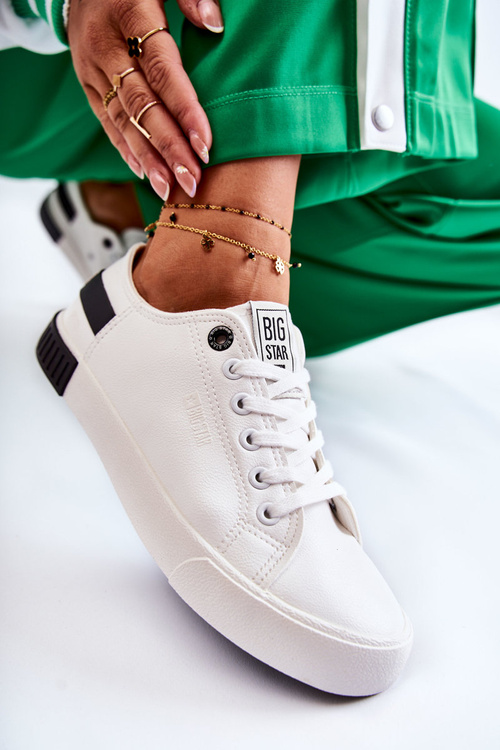 Жіночі шкіряні тенісні туфлі BIG STAR FF274175 біло-чорні