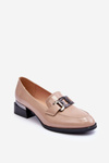 Лаковані мокасини Туфлі на підборах бежеві Sakina