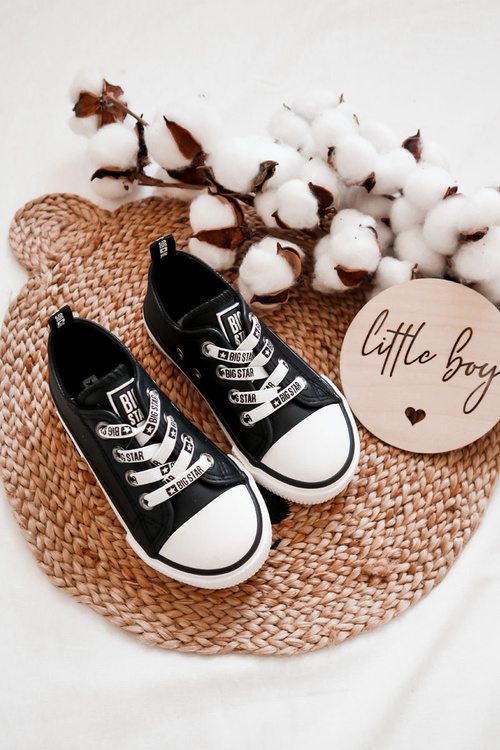 Дитячі шкіряні кросівки BIG STAR KK374043 Чорно-білі