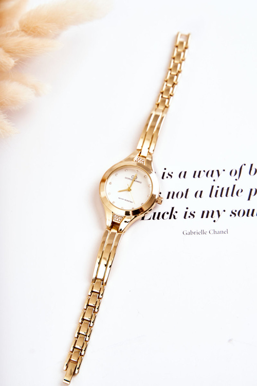 Жіночий золотий браслетний годинник Giorgio & Dario з білим циферблатом Pisento