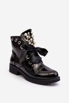 Лаковані прикрашені чоботи Black Sirdre 