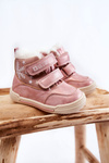 Дитячі теплі черевики на липучці Велика зірка KK374188 Рожеві