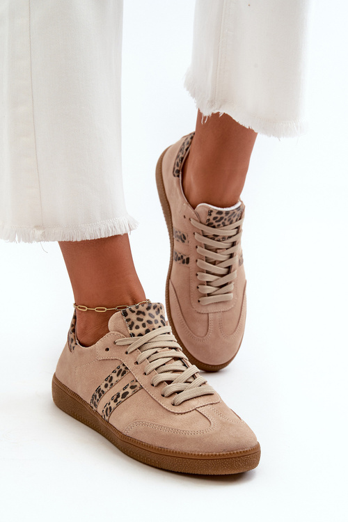 Бежеві замшеві низькі жіночі кросівки Zazoo N1068