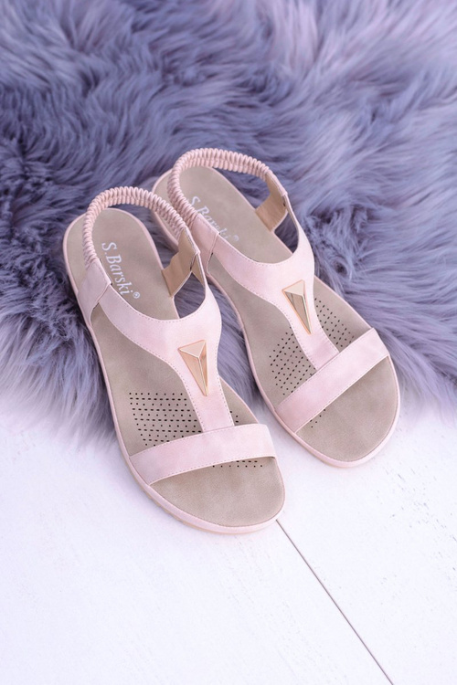 Жіночі рожеві еластичні гумові босоніжки Riben