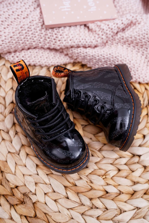 Дитячі шкіряні чоботи на блискавці Black Omua