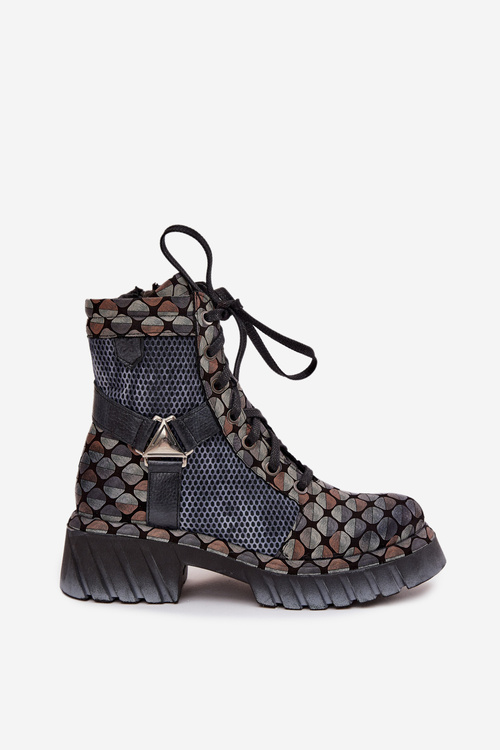 Шкіряні жіночі робочі чоботи Maciejka 07072-03 Мультиколір