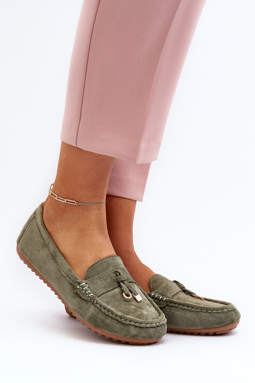 Жіночі замшеві класичні мокасини Green Ontala
