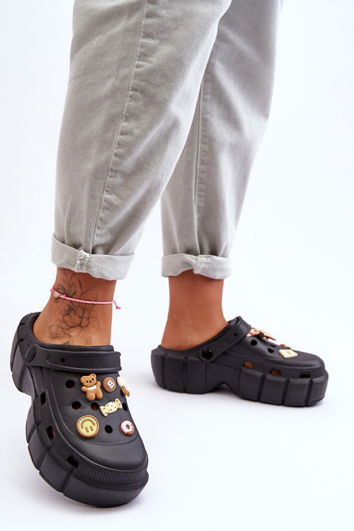 Жіночі поролонові тапочки Crocs з орнаментом Black Marlett