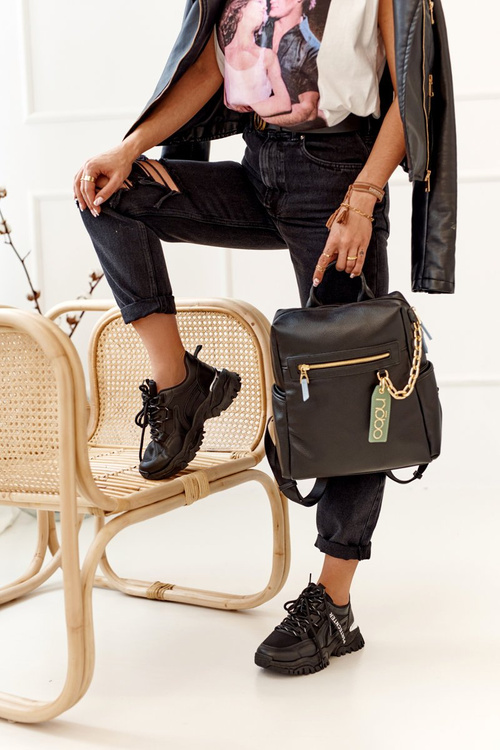 Жіночі кросівки на масивній підошві Чорні масивні