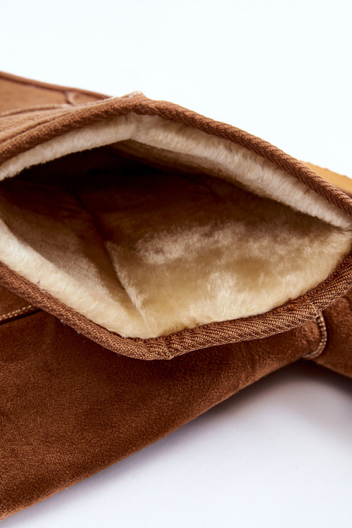 Жіночі замшеві високі зимові черевики утеплені Camel Reyma