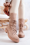 Замшеві ажурні ботильйони світло-бежевий Hermione