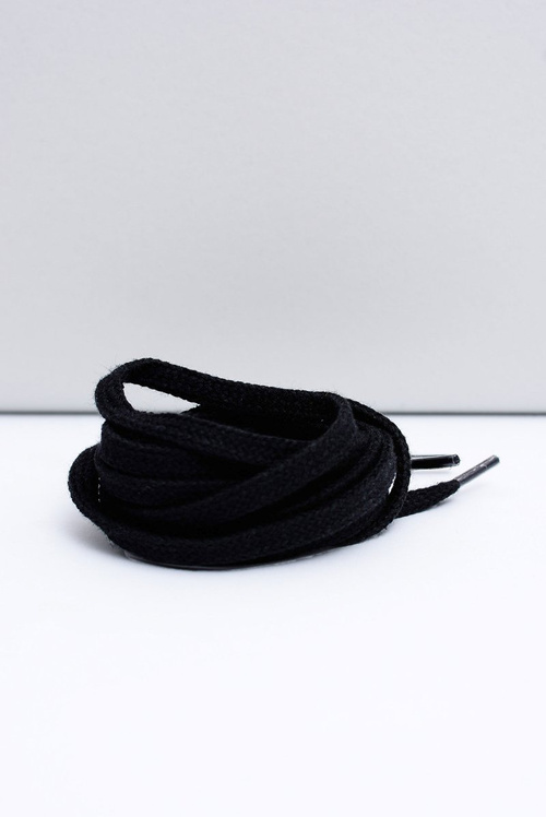 Чорні плоскі шнурки Corbby Cotton