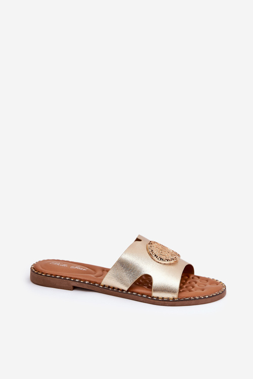 Плоскі Жіночі Сандалі З Декоративною Деталлю Золоті Oferry