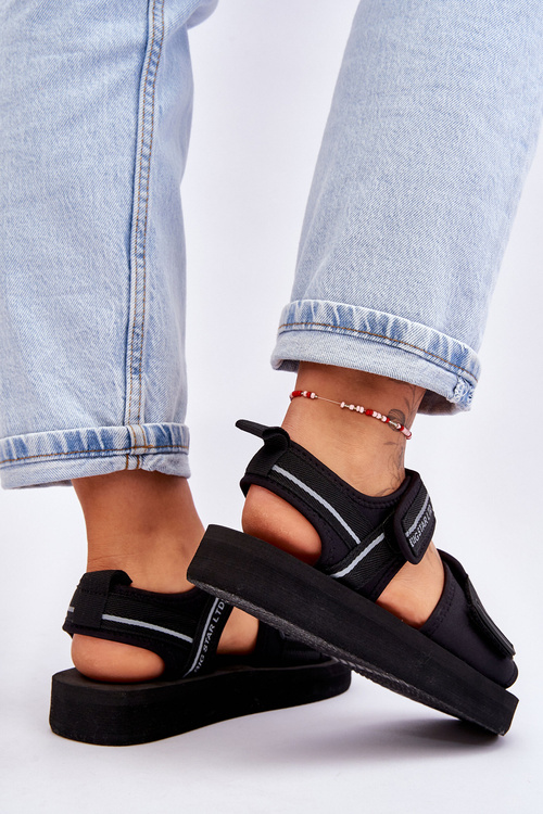 Жіночі босоніжки на липучці Big Star LL274784 Чорні