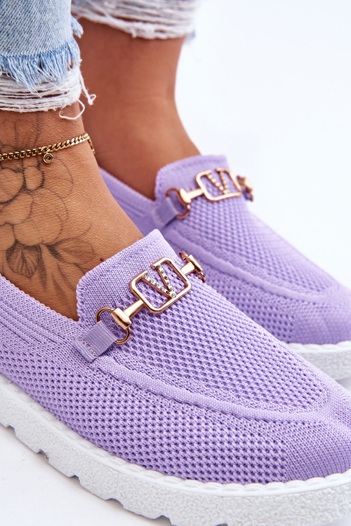 Жіночі сліпони з прикрасою Фіолетові Alena