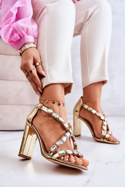 Жіночі босоніжки на високому каблуці Lu Boo Gold 8258-1 Vernee