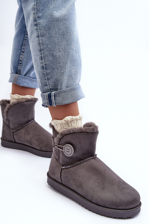 Жіночі зимові черевики з декором сірий Siriol