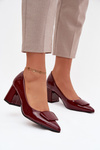 Лаковані туфлі на підборах з оздобленням Bordeaux Isoline
