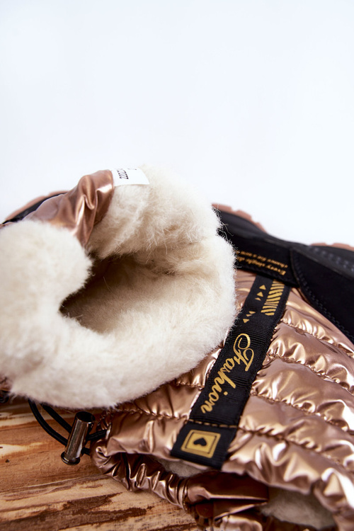 Дитячі вовняні теплі зимові чобітки з золотистим ділом