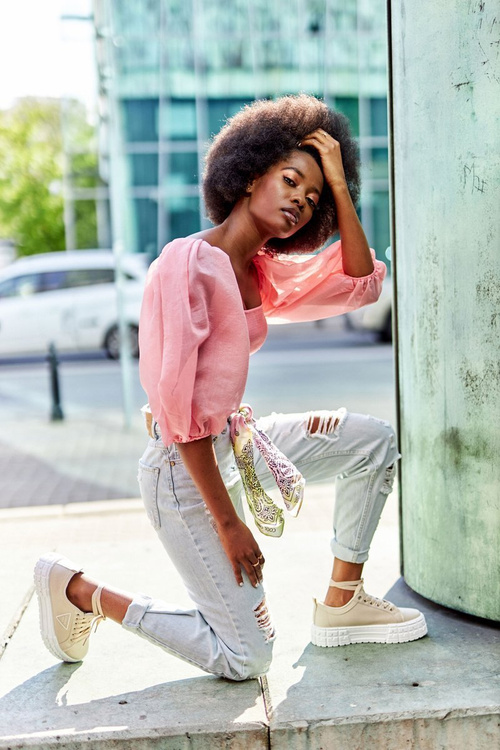 Жіночі кросівки на платформі бежеві Big City Life