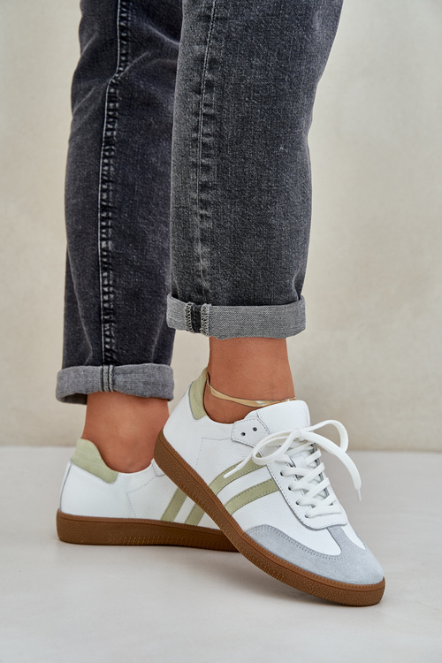 Zazoo N1068 Шкіряні Низькі Кросівки Жіночі Білі