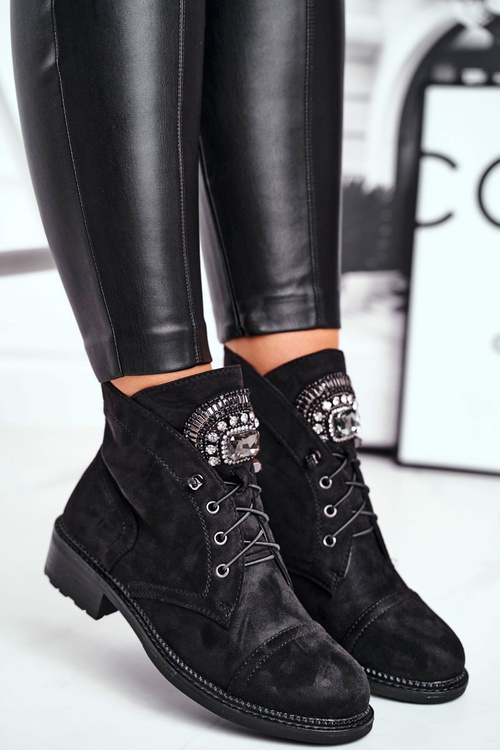 Жіночі високі чоботи теплі замшеві чорні Hondus