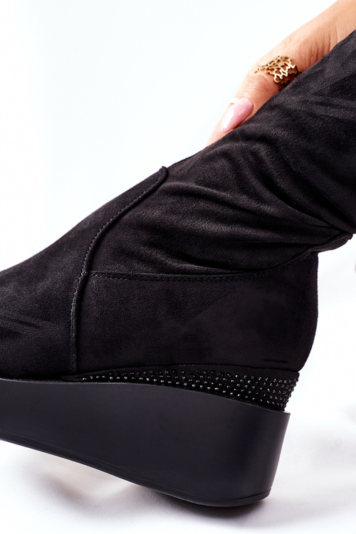 Замшеві чоботи S. Barski Black Celina