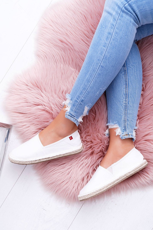 Жіночі еспадрільї на плетеній підошві білі, велика зірка DD274A148