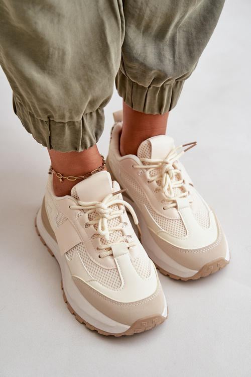 Жіночі кросівки на платформі бежеві Nevelaine