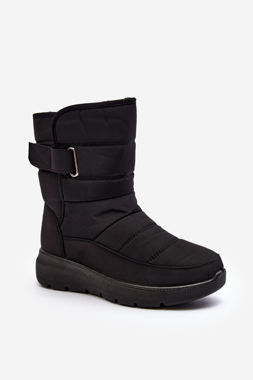 Жіночі утеплені зимові черевики на липучках, чорні Jawora