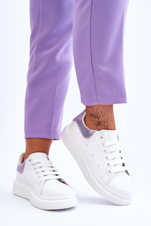 Жіноче спортивне взуття з орнаментом Біло-фіолетовий Delight