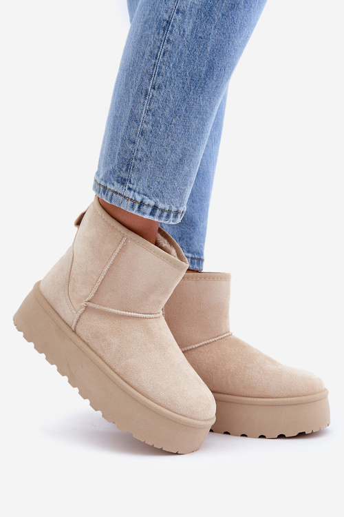 Жіночі Снігоступи На Платформі Світло-бежеві Leanara