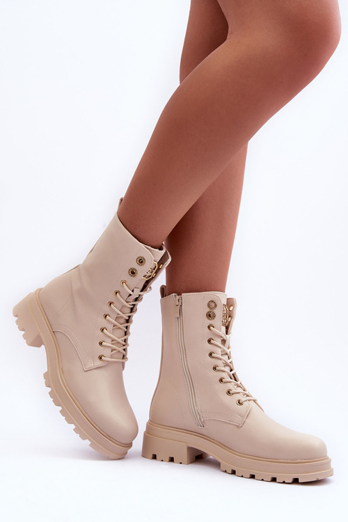 Шкіряні лофери Черевики з декором бежеві Yemannis