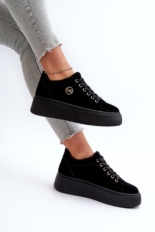 Низькі жіночі кросівки на платформі Чорні Telirra