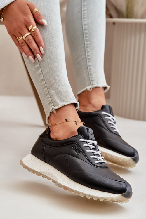 Жіночі кросівки Спортивне взуття з еко шкіри Big Star OO274024 Hi-Poly System Black